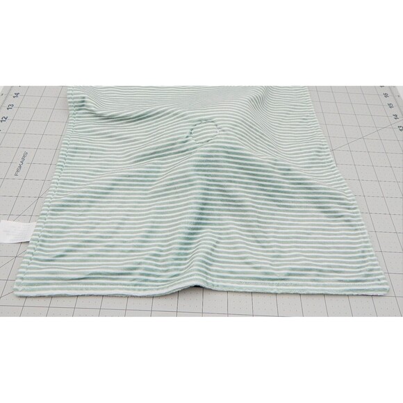 Rene Rofe Baby Pear Security Blanket Green White Striped Velour Lovey - Picture 9 of 10